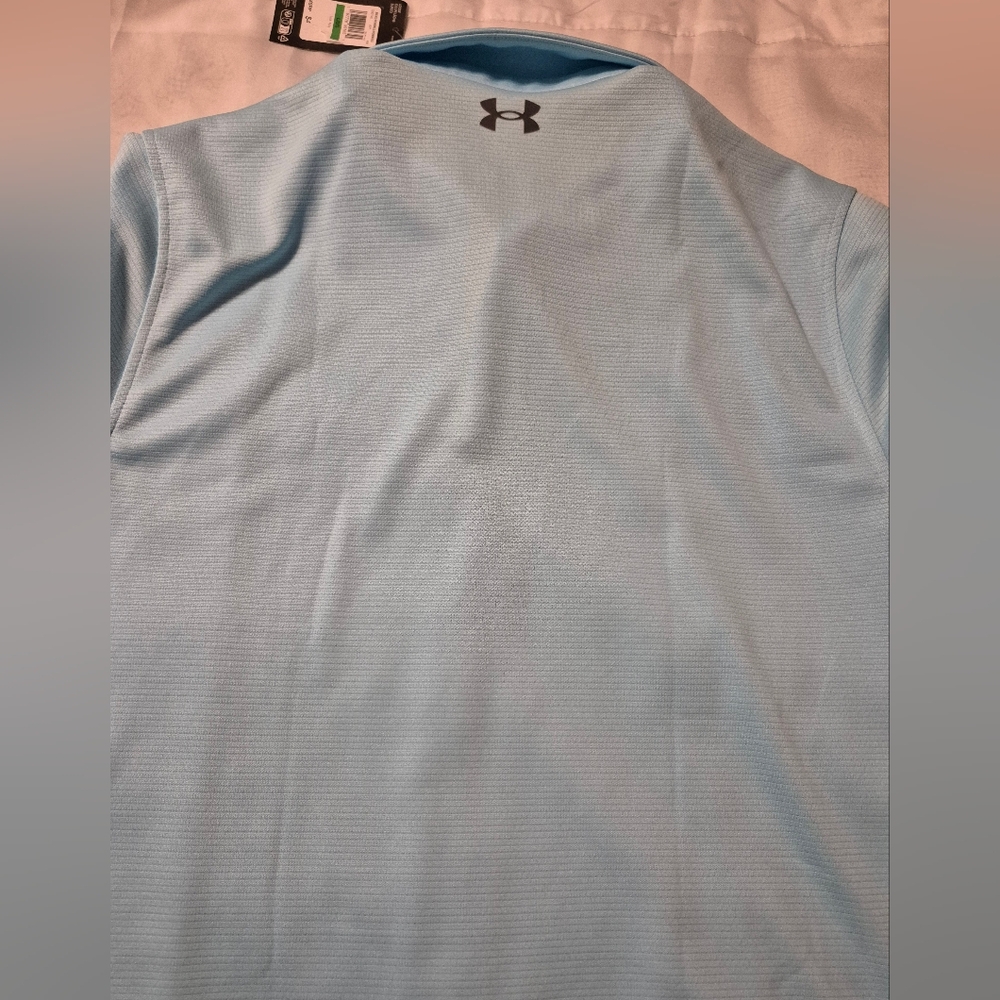 NWT Under Armour Large Men's Short Sleeve Sky Blue Polo Shirt - Picture 10 of 11